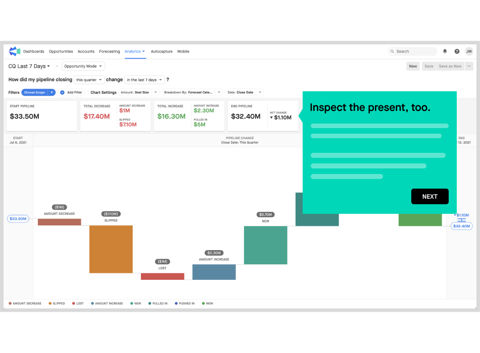 Screenshot of Clari pipeline report