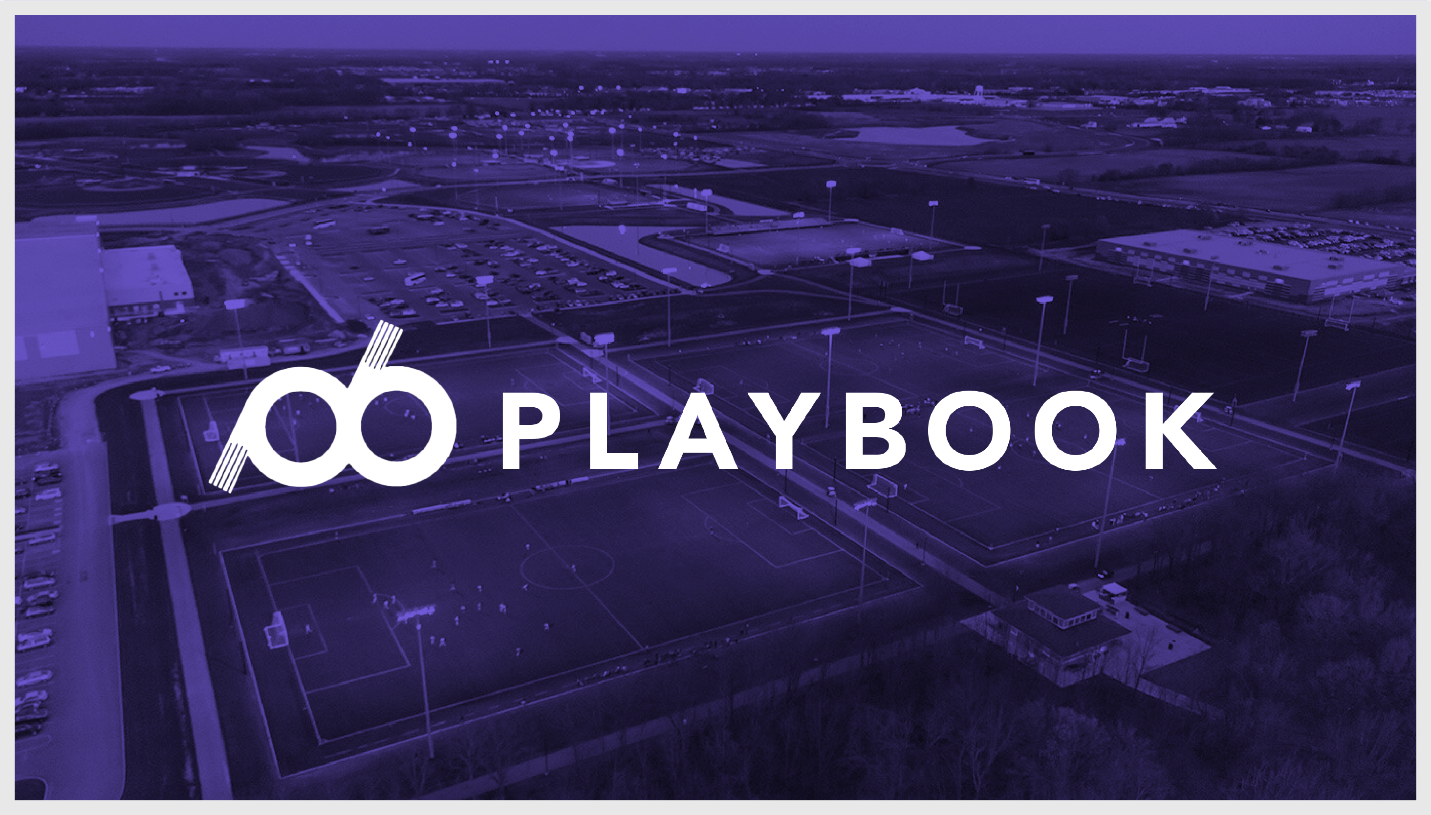 Playbook logo overlapping a photograph of a sports field